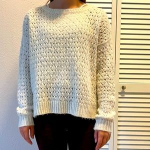 White knit sweater